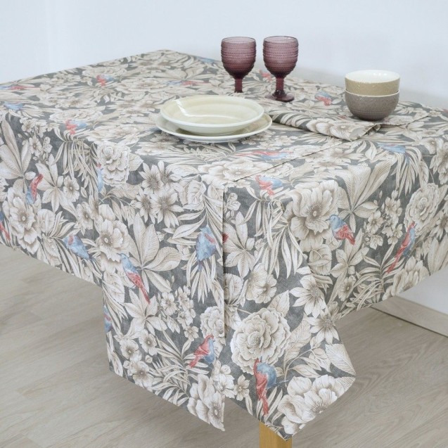 Τραπεζομάντηλο Dimeco 140x300 Ivy Anthracite Τραπεζομάντηλο Dimeco 140x300 Ivy Anthracite