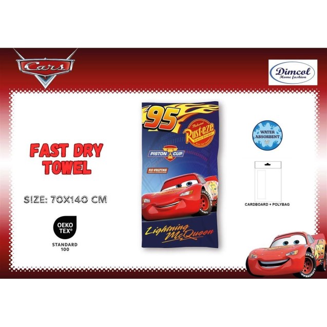 Πετσέτα Θαλάσσης Quick Dry Disney Home Cars 38 70x140 Blue Πετσέτα Θαλάσσης Quick Dry Disney Home Cars 38 70x140 Blue