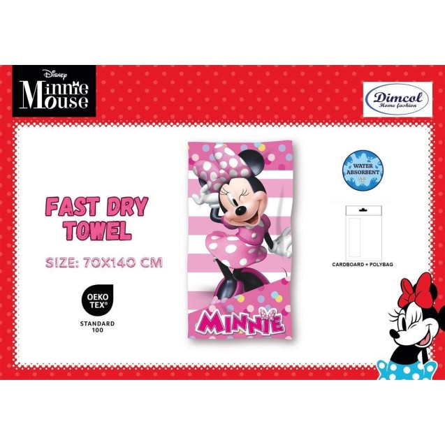 Πετσέτα Θαλάσσης Quick Dry Disney Home Minnie 26 70x140 Pink Πετσέτα Θαλάσσης Quick Dry Disney Home Minnie 26 70x140 Pink