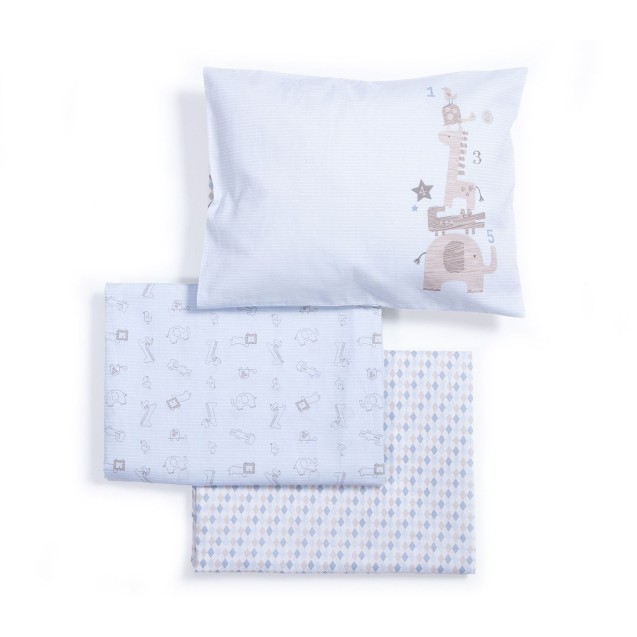 Σετ Σεντόνια Κούνιας 3 Τεμαχίων Nef-Nef Favorite Toys L.Blue 120x170 Σετ Σεντόνια Κούνιας 3 Τεμαχίων Nef-Nef Favorite Toys L.Blue 120x170