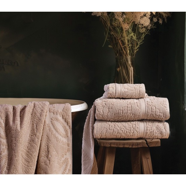 Πετσέτα Προσώπου Nef-Nef Louiza Beige 50x90 Πετσέτα Προσώπου Nef-Nef Louiza Beige 50x90