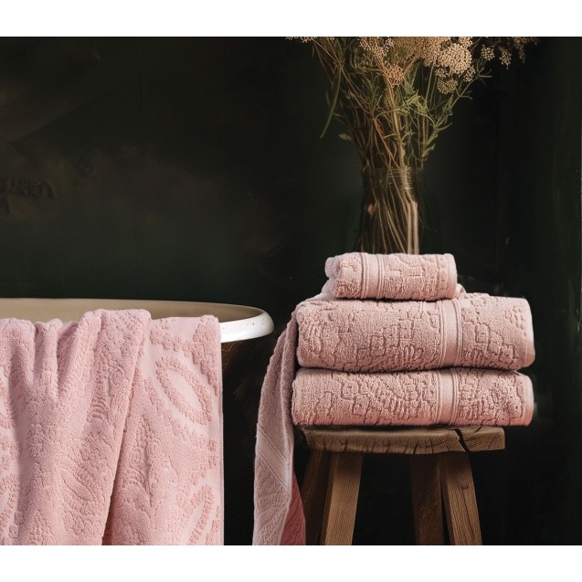 Πετσέτα Προσώπου Nef-Nef Louiza Pink 50x90 Πετσέτα Προσώπου Nef-Nef Louiza Pink 50x90
