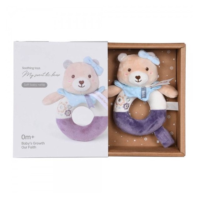 Μαλακή Κουδουνίστρα Bebe Stars Teddy Flower Rattle Ring 60-105 Μαλακή Κουδουνίστρα Bebe Stars Teddy Flower Rattle Ring 60-105