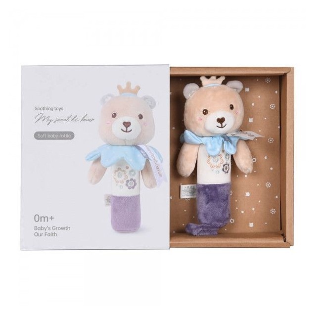 Μαλακή Κουδουνίστρα Bebe Stars Teddy Flower Rattle 60-104 Μαλακή Κουδουνίστρα Bebe Stars Teddy Flower Rattle 60-104