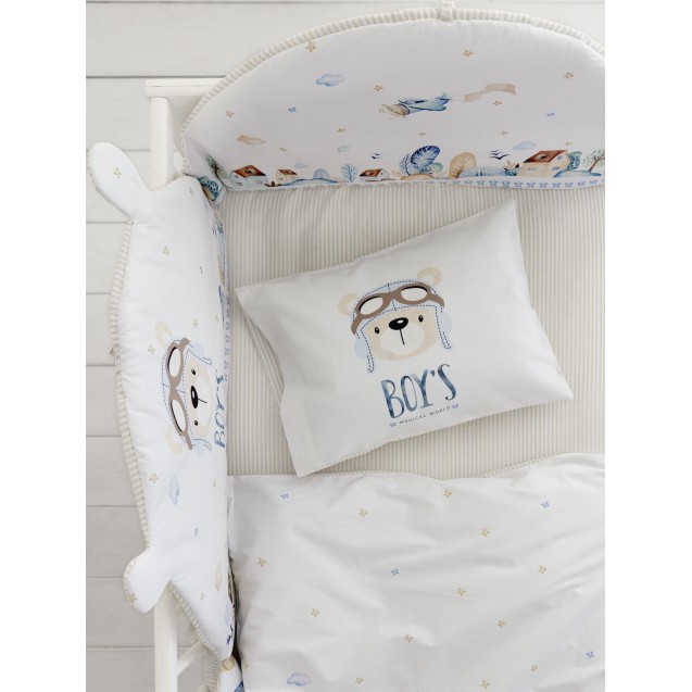 Σετ Παπλωματοθήκη Κούνιας Nima Boy's World 110x145 Σετ Παπλωματοθήκη Κούνιας Nima Boy's World 110x145
