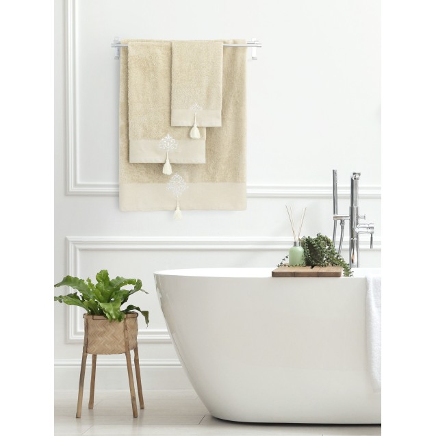 Σετ Πετσέτες 3 Τεμαχίων Nima Emeline Beige 30x50,50x90,70x140 Σετ Πετσέτες 3 Τεμαχίων Nima Emeline Beige 30x50,50x90,70x140