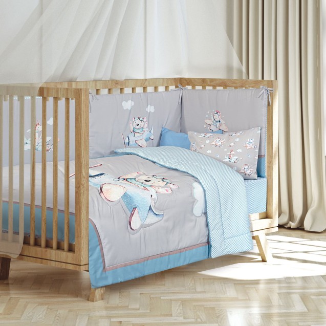 Πάπλωμα Κούνιας Greenwich Polo Club 8851 Beige-Blue-Grey 110x150 Πάπλωμα Κούνιας Greenwich Polo Club 8851 Beige-Blue-Grey 110x150