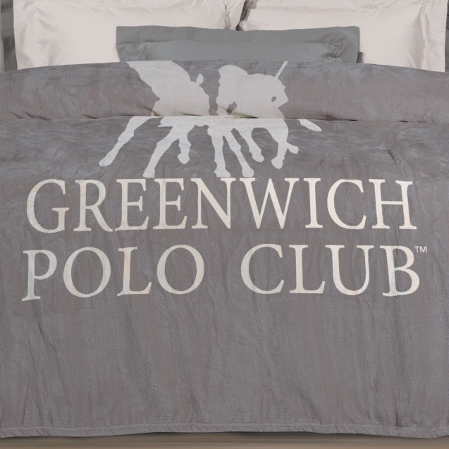 Κουβέρτα Fleece Μονή Greenwich Polo Club 3489 Grey 160x240 Κουβέρτα Fleece Μονή Greenwich Polo Club 3489 Grey 160x240