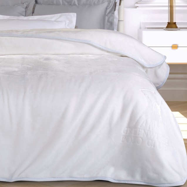 Κουβέρτα Βελουτέ Μονή Greenwich Polo Club 3470 White 160x240 Κουβέρτα Βελουτέ Μονή Greenwich Polo Club 3470 White 160x240