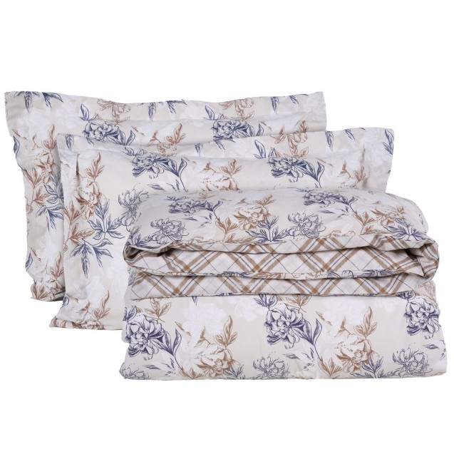 Σετ Παπλωματοθήκη Μονή 2 Τεμαχίων Das Home 5422 Taupe-Blue 160x240 Σετ Παπλωματοθήκη Μονή 2 Τεμαχίων Das Home 5422 Taupe-Blue 160x240