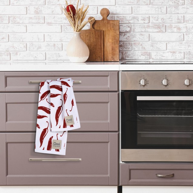 Σετ Ποτηρόπανα 2 Τεμαχίων Das Home 0736 White-Bordeaux 40x60 Σετ Ποτηρόπανα 2 Τεμαχίων Das Home 0736 White-Bordeaux 40x60