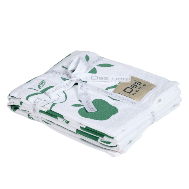 Σετ Ποτηρόπανα 2 Τεμαχίων Das Home 0739 White-Green 40x60 Σετ Ποτηρόπανα 2 Τεμαχίων Das Home 0739 White-Green 40x60