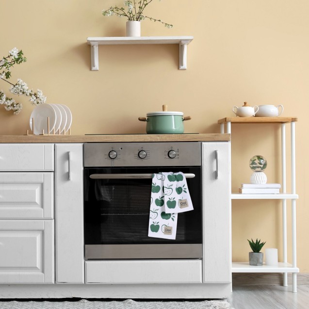 Σετ Ποτηρόπανα 2 Τεμαχίων Das Home 0739 White-Green 40x60 Σετ Ποτηρόπανα 2 Τεμαχίων Das Home 0739 White-Green 40x60