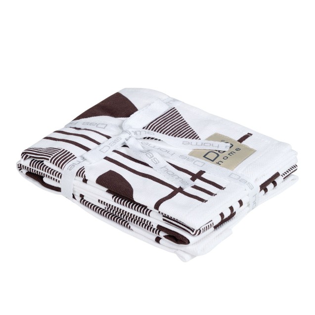 Σετ Ποτηρόπανα 2 Τεμαχίων Das Home 0740 White-Grey 40x60 Σετ Ποτηρόπανα 2 Τεμαχίων Das Home 0740 White-Grey 40x60