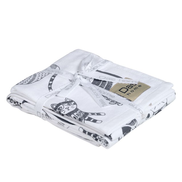Σετ Ποτηρόπανα 2 Τεμαχίων Das Home 0735 White-Grey 40x60 Σετ Ποτηρόπανα 2 Τεμαχίων Das Home 0735 White-Grey 40x60