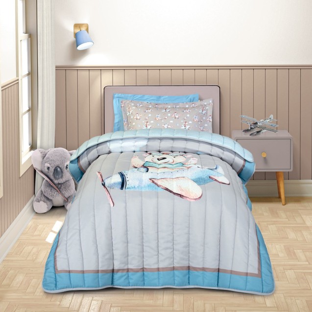 Παιδικό Πάπλωμα Μονό Greenwich Polo Club 8851 Beige-Blue-Grey 160x220 Παιδικό Πάπλωμα Μονό Greenwich Polo Club 8851 Beige-Blue-Grey 160x220