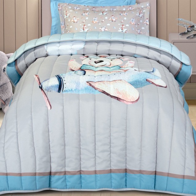 Παιδικό Πάπλωμα Μονό Greenwich Polo Club 8851 Beige-Blue-Grey 160x220 Παιδικό Πάπλωμα Μονό Greenwich Polo Club 8851 Beige-Blue-Grey 160x220