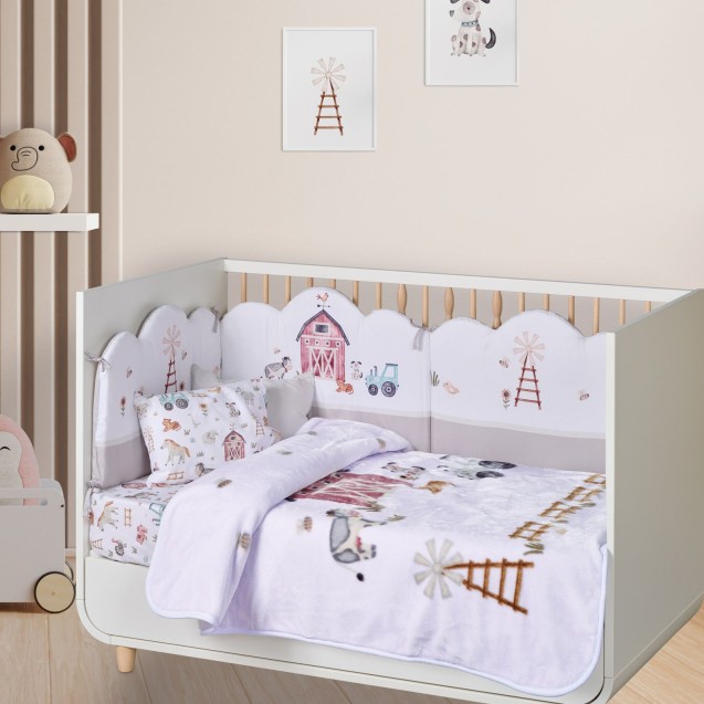 Κουβέρτα Βελουτέ Κούνιας Das Home 4916 White-Taupe 110x140 Κουβέρτα Βελουτέ Κούνιας Das Home 4916 White-Taupe 110x140