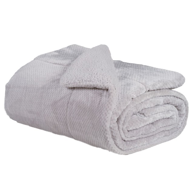 Κουβερτοπάπλωμα Υπέρδιπλο με Γούνα Sherpa Das Home 1182 Ice Grey 220x240 Κουβερτοπάπλωμα Υπέρδιπλο με Γούνα Sherpa Das Home 1182 Ice Grey 220x240