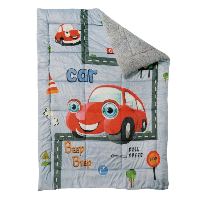Παιδικό Κουβερτοπάπλωμα με Γούνα Sherpa Μονό Das Home 4923 Grey-Red 160x220 Παιδικό Κουβερτοπάπλωμα με Γούνα Sherpa Μονό Das Home 4923 Grey-Red 160x220