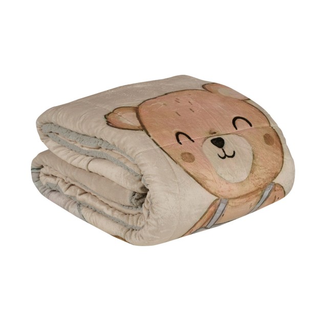 Παιδικό Κουβερτοπάπλωμα με Γούνα Sherpa Μονό Das Home 4925 Beige-Grey 160x220 Παιδικό Κουβερτοπάπλωμα με Γούνα Sherpa Μονό Das Home 4925 Beige-Grey 160x220