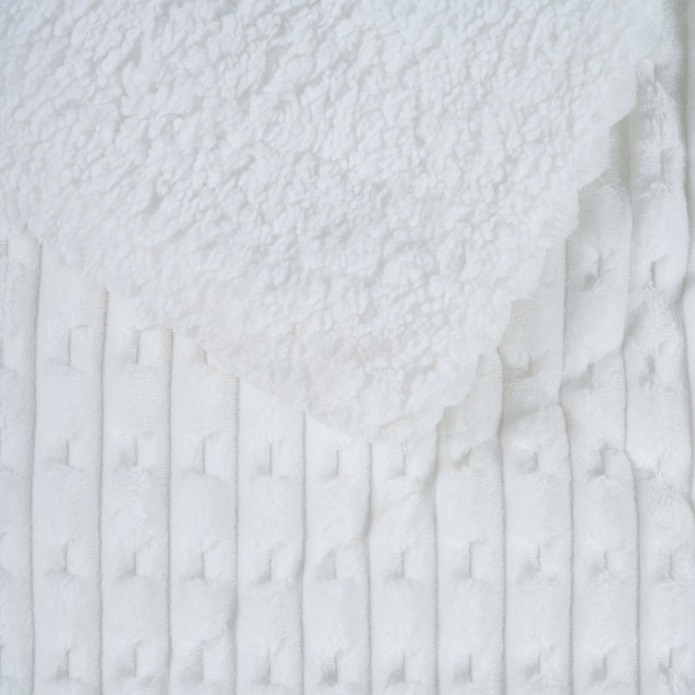 Κουβερτοπάπλωμα Υπέρδιπλο με Γούνα Sherpa Das Home 1176 White 220x240 Κουβερτοπάπλωμα Υπέρδιπλο με Γούνα Sherpa Das Home 1176 White 220x240