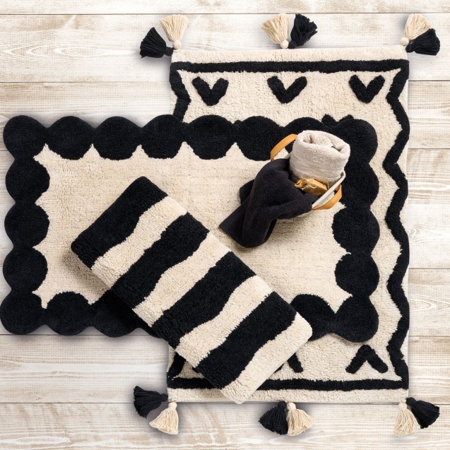 Ταπέτο Μπάνιου Das Home 0767 Ivory-Black 50x80 Ταπέτο Μπάνιου Das Home 0767 Ivory-Black 50x80