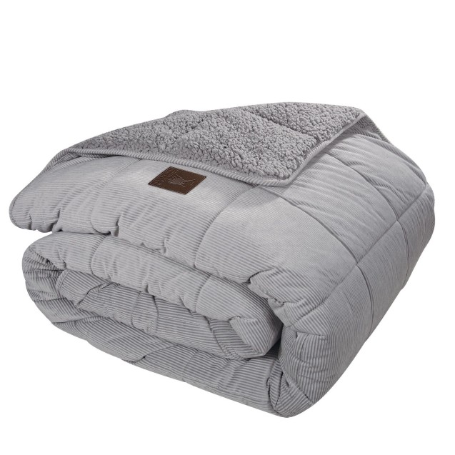 Κουβερτοπάπλωμα Υπέρδιπλο με Γούνα Sherpa Greenwich Polo Club 3480 Grey 220x240 Κουβερτοπάπλωμα Υπέρδιπλο με Γούνα Sherpa Greenwich Polo Club 3480 Grey 220x240