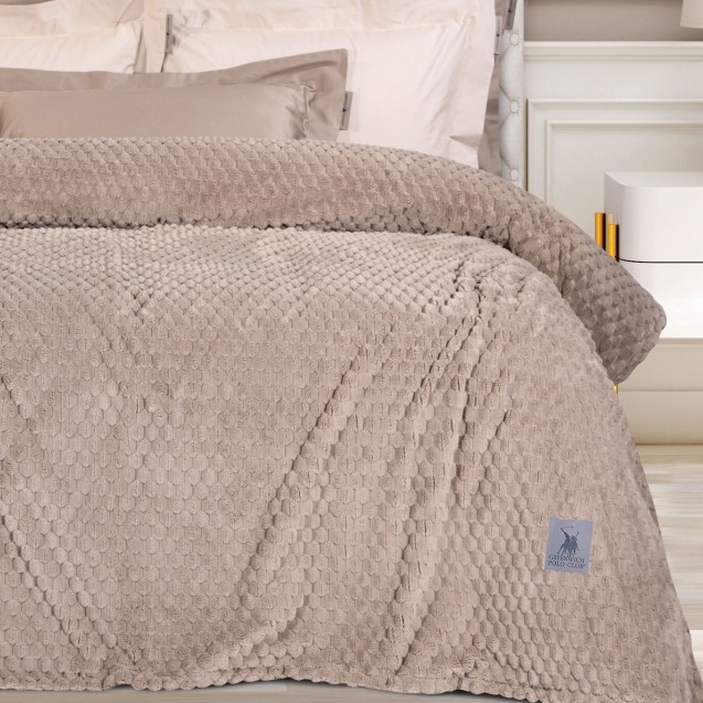 Κουβέρτα Fleece Υπέρδιπλη Greenwich Polo Club 3475 Taupe 220x240 Κουβέρτα Fleece Υπέρδιπλη Greenwich Polo Club 3475 Taupe 220x240