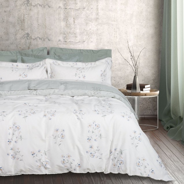 Σετ Σεντόνια Υπέρδιπλα 4 Τεμαχίων Das Home 1685 Ecru-Green 240x260 Σετ Σεντόνια Υπέρδιπλα 4 Τεμαχίων Das Home 1685 Ecru-Green 240x260