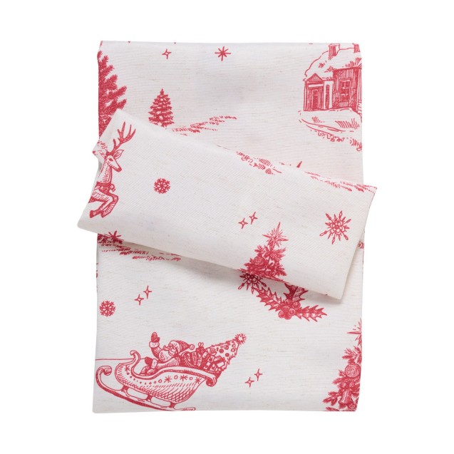 Τραπεζομάντηλο Χριστουγεννιάτικο Das Home Christmas 0772 Ecru-Red 140x180 Τραπεζομάντηλο Χριστουγεννιάτικο Das Home Christmas 0772 Ecru-Red 140x180