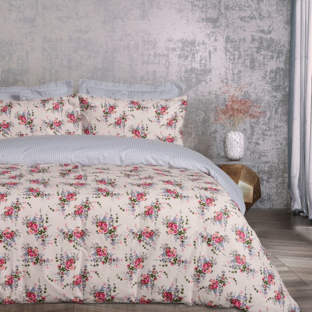 Σετ Παπλωματοθήκη Υπέρδιπλη 3 Τεμαχίων Das Home 9647 Beige-Blue-Pink 220x240 Σετ Παπλωματοθήκη Υπέρδιπλη 3 Τεμαχίων Das Home 9647 Beige-Blue-Pink 220x240