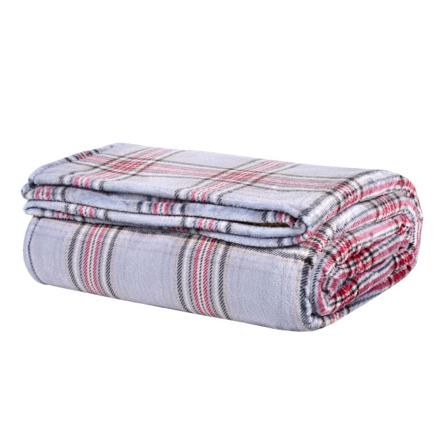 Κουβέρτα Fleece Υπέρδιπλη Das Home 1362 Grey-Red 220x240 Κουβέρτα Fleece Υπέρδιπλη Das Home 1362 Grey-Red 220x240