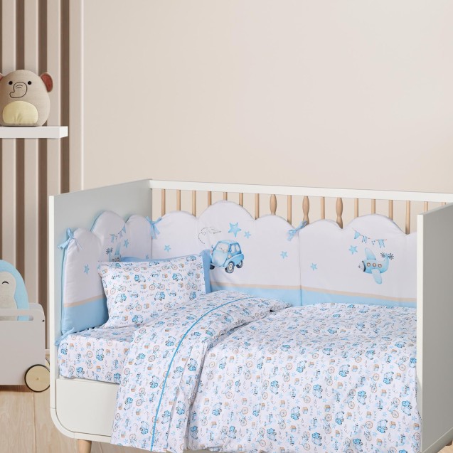 Σετ Σεντόνια Κούνιας 3 Τεμαχίων Das Home 4918 White-Blue-Ochre 130x170 Σετ Σεντόνια Κούνιας 3 Τεμαχίων Das Home 4918 White-Blue-Ochre 130x170