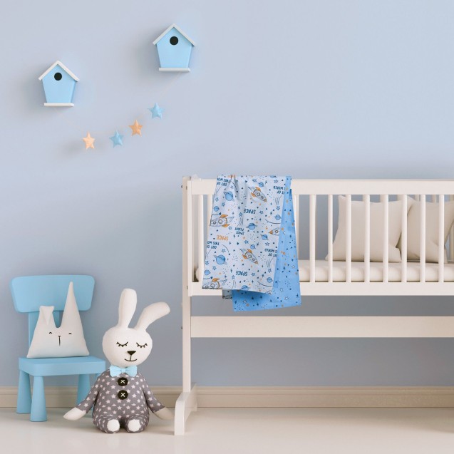 Σετ Σεντόνια Λίκνου 2 Τεμαχίων Das Home 4912 Blue-Grey-Orange 70x120 Σετ Σεντόνια Λίκνου 2 Τεμαχίων Das Home 4912 Blue-Grey-Orange 70x120