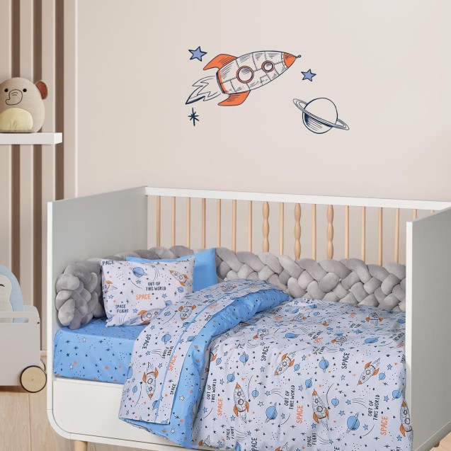 Σετ Σεντόνια Κούνιας 3 Τεμαχίων Das Home 4912 Grey-Blue-Orange 130x170 Σετ Σεντόνια Κούνιας 3 Τεμαχίων Das Home 4912 Grey-Blue-Orange 130x170