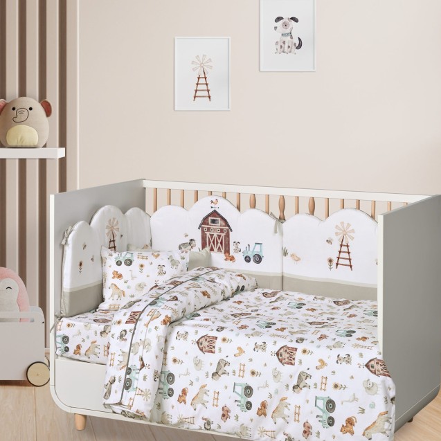 Σετ Σεντόνια Κούνιας 3 Τεμαχίων Das Home 4916 White-Coffee-Grey 130x170 Σετ Σεντόνια Κούνιας 3 Τεμαχίων Das Home 4916 White-Coffee-Grey 130x170