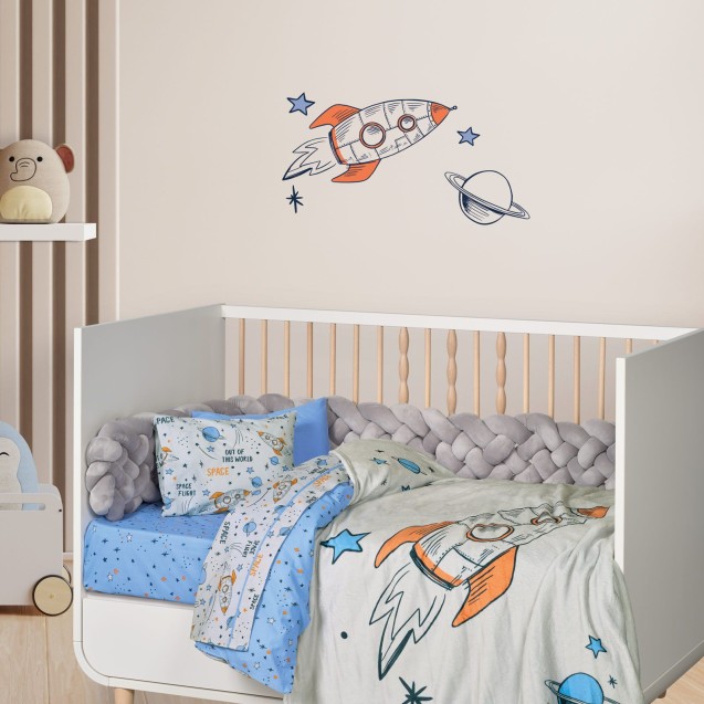 Κουβέρτα Fleece Κούνιας Das Home 4912 Blue-Grey-Orange 110x150 Κουβέρτα Fleece Κούνιας Das Home 4912 Blue-Grey-Orange 110x150