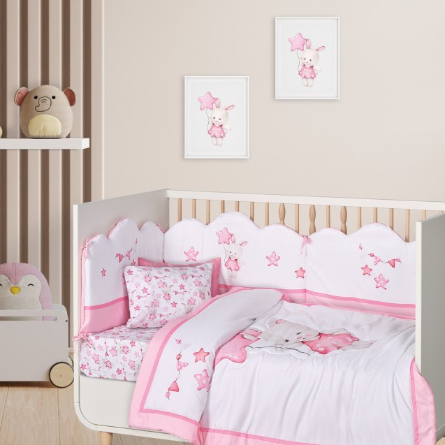 Πάπλωμα Κούνιας Das Baby 4917 White-Pink 110x150 Πάπλωμα Κούνιας Das Baby 4917 White-Pink 110x150
