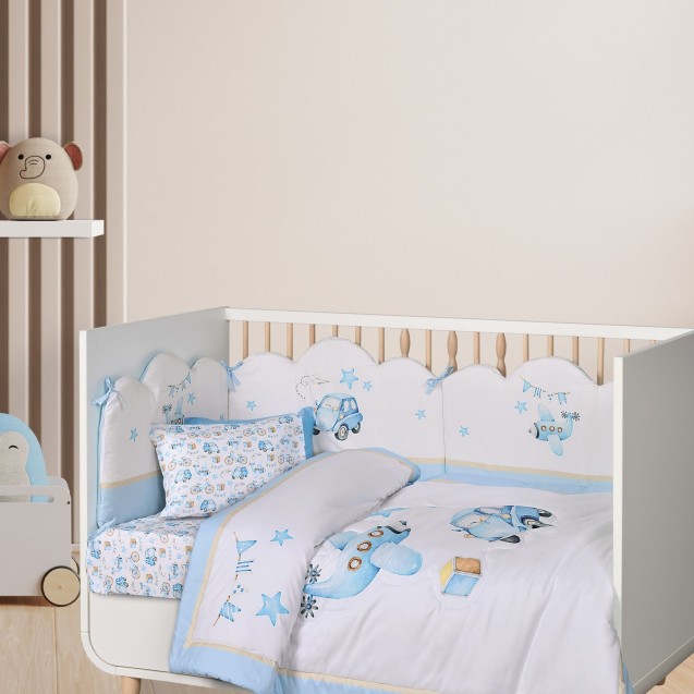 Πάπλωμα Κούνιας Das Baby 4918 Blue-White-Ochre 110x150 Πάπλωμα Κούνιας Das Baby 4918 Blue-White-Ochre 110x150