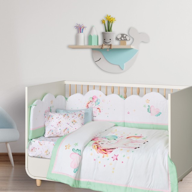 Πάπλωμα Κούνιας Das Baby 4919 Mint-White-Pink 110x150 Πάπλωμα Κούνιας Das Baby 4919 Mint-White-Pink 110x150