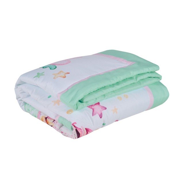 Πάπλωμα Κούνιας Das Baby 4919 Mint-White-Pink 110x150 Πάπλωμα Κούνιας Das Baby 4919 Mint-White-Pink 110x150