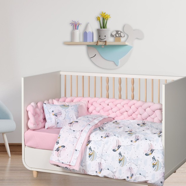 Σετ Σεντόνια Κούνιας 3 Τεμαχίων Das Home 4915 Light Blue-Pink-Mint 130x170 Σετ Σεντόνια Κούνιας 3 Τεμαχίων Das Home 4915 Light Blue-Pink-Mint 130x170