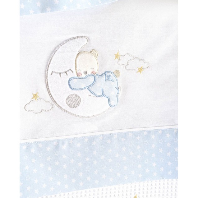 Κουβέρτα Πικέ Κούνιας Rythmos Moon Swing Σιελ 120x150 Κουβέρτα Πικέ Κούνιας Rythmos Moon Swing Σιελ 120x150