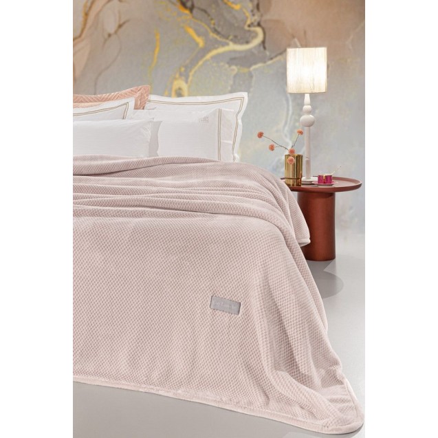 Κουβέρτα Βελουτέ Υπέρδιπλη Guy Laroche Cheval Pudra 220x240 Κουβέρτα Βελουτέ Υπέρδιπλη Guy Laroche Cheval Pudra 220x240