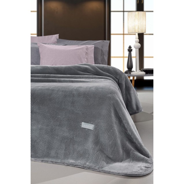 Κουβέρτα Βελουτέ Μονή Guy Laroche Cheval Silver 160x220 Κουβέρτα Βελουτέ Μονή Guy Laroche Cheval Silver 160x220