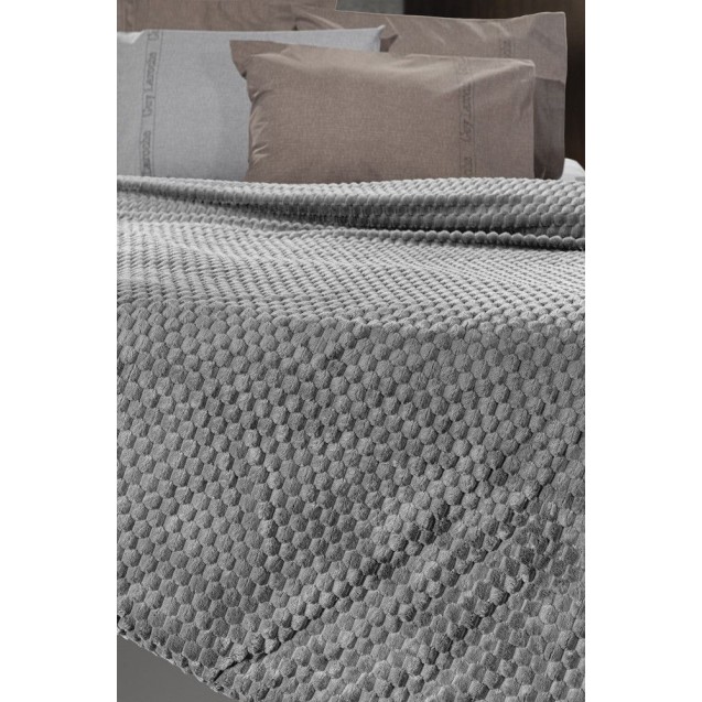 Σετ Κουβέρτα Fleece Υπέρδιπλη και Μαξιλαροθήκη Διακόσμησης Guy Laroche Smoothie Anthracite 220x240 Σετ Κουβέρτα Fleece Υπέρδιπλη και Μαξιλαροθήκη Διακόσμησης Guy Laroche Smoothie Anthracite 220x240