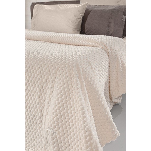Σετ Κουβέρτα Fleece Υπέρδιπλη και Μαξιλαροθήκη Διακόσμησης Guy Laroche Smoothie Ivory 220x240 Σετ Κουβέρτα Fleece Υπέρδιπλη και Μαξιλαροθήκη Διακόσμησης Guy Laroche Smoothie Ivory 220x240
