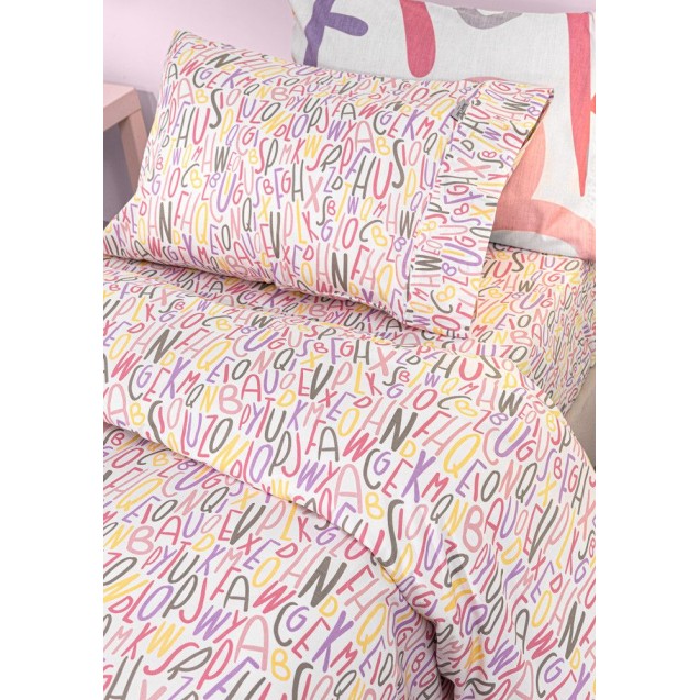 Σετ Παιδικά Σεντόνια Μονά 3 Τεμαχίων Guy Laroche Letters Pink 165x250 Σετ Παιδικά Σεντόνια Μονά 3 Τεμαχίων Guy Laroche Letters Pink 165x250