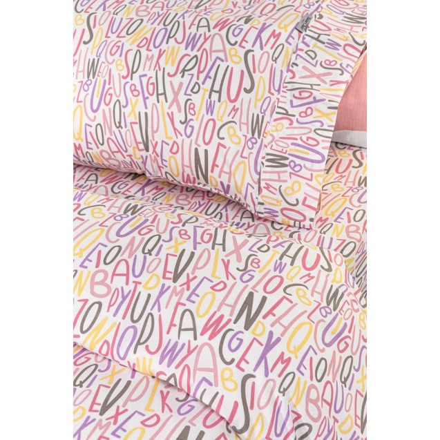 Σετ Παιδικά Σεντόνια Μονά 3 Τεμαχίων Guy Laroche Letters Pink 165x250 Σετ Παιδικά Σεντόνια Μονά 3 Τεμαχίων Guy Laroche Letters Pink 165x250
